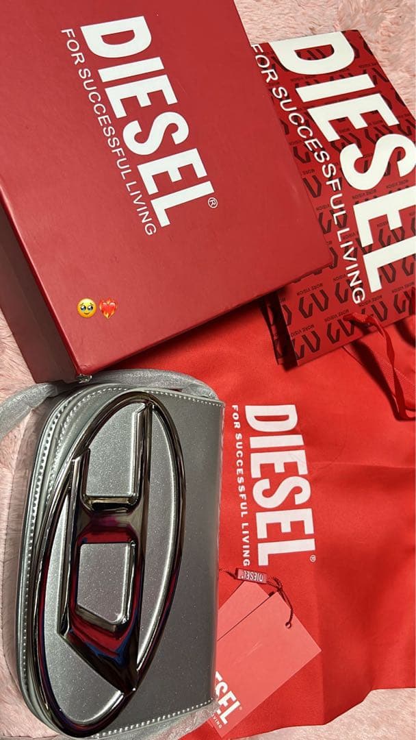 1225 DIESEL シルバーショルダーバッグ