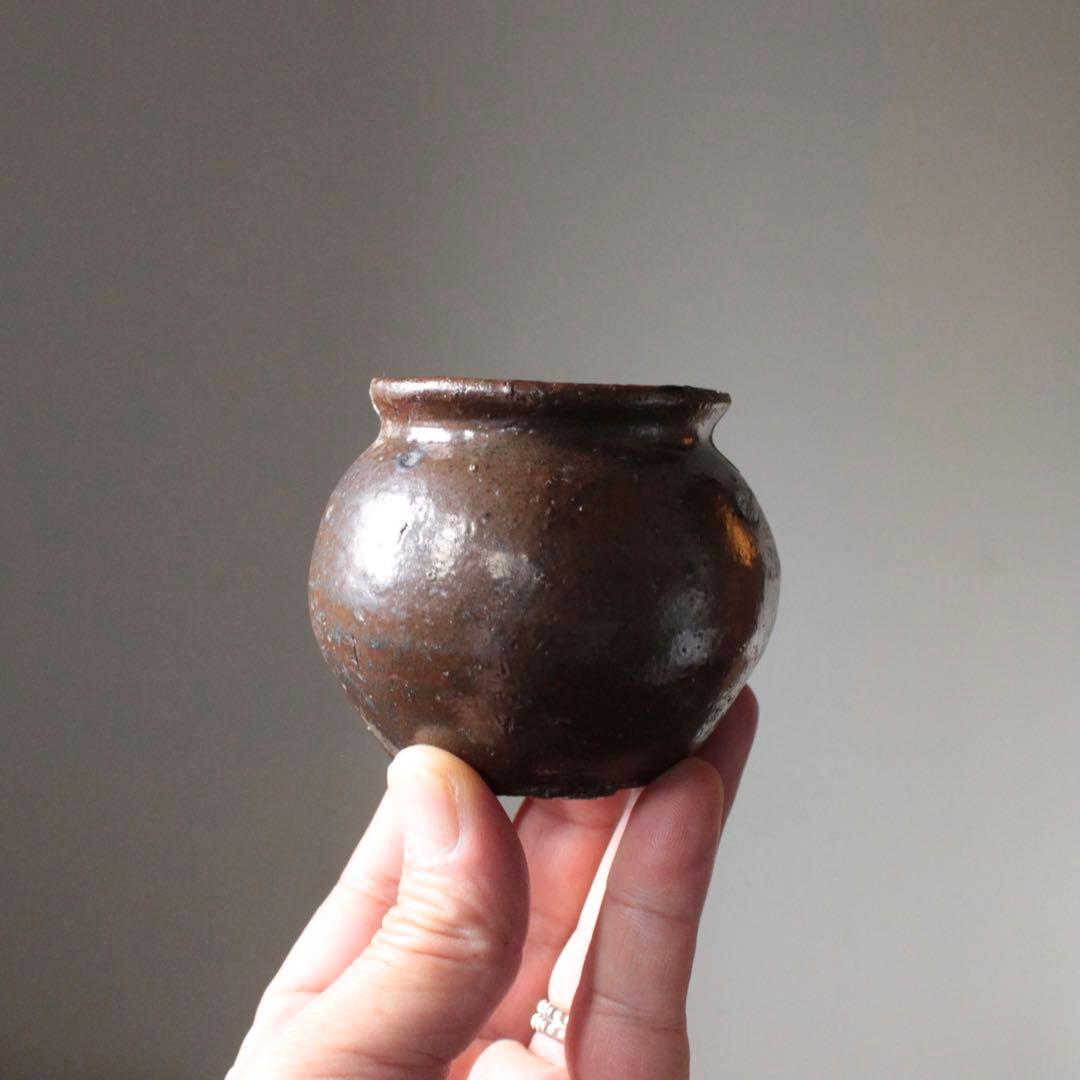 古丹波 栗皮釉 うるか壺 江戸後期 古美術 古道具 アンティーク