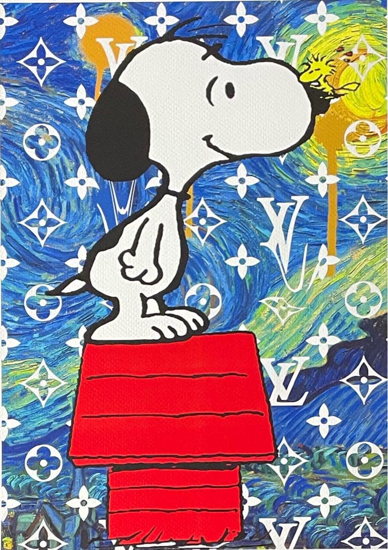 DEATH NYC/アートポスター/スヌーピー /ウッドストック/星月夜/AP