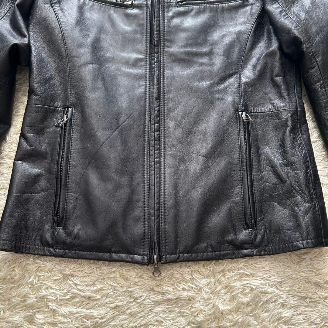 【美品】メンズビギ　ラトルトラップ　本革　シングルライダース　山羊革　黒　M