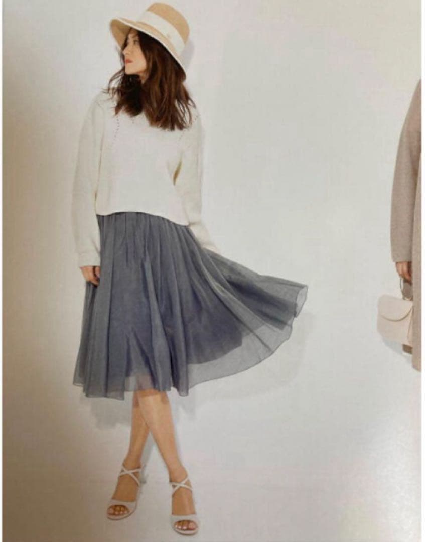 美品✨人気 フォクシー シアーサーキュラー スカート フレア シルク混 38