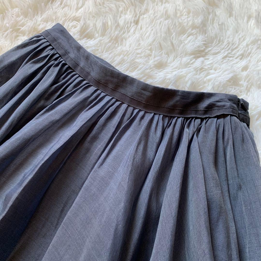 美品✨人気 フォクシー シアーサーキュラー スカート フレア シルク混 38
