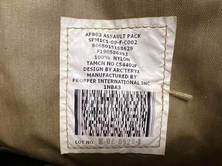 米軍 実物 ILBE アサルトパック アークテリクス