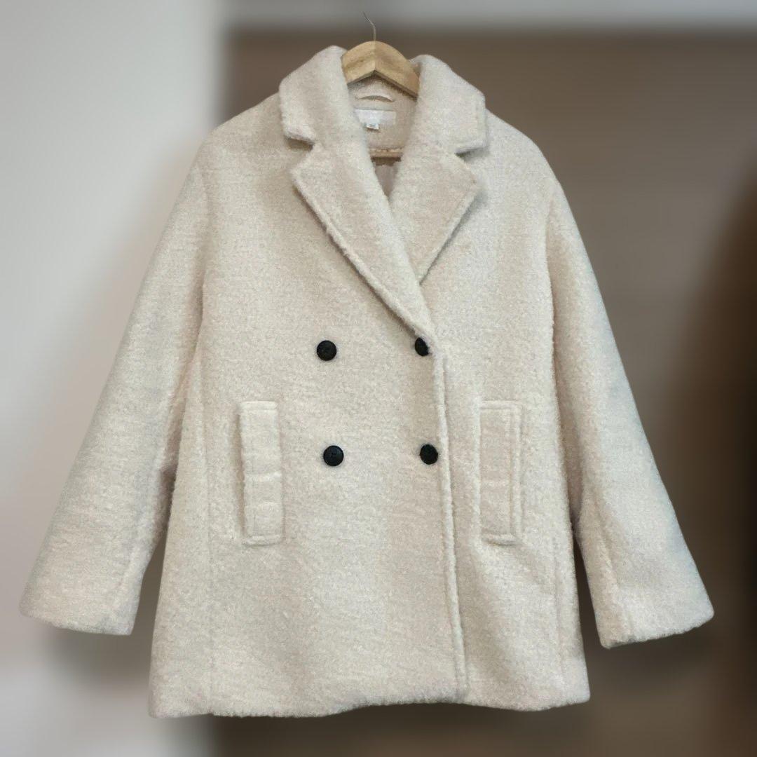 ZARA ブークレ　ダブルブレスト ミディ丈コート