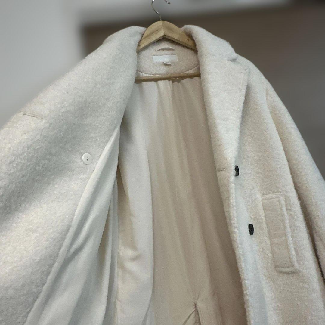 ZARA ブークレ　ダブルブレスト ミディ丈コート