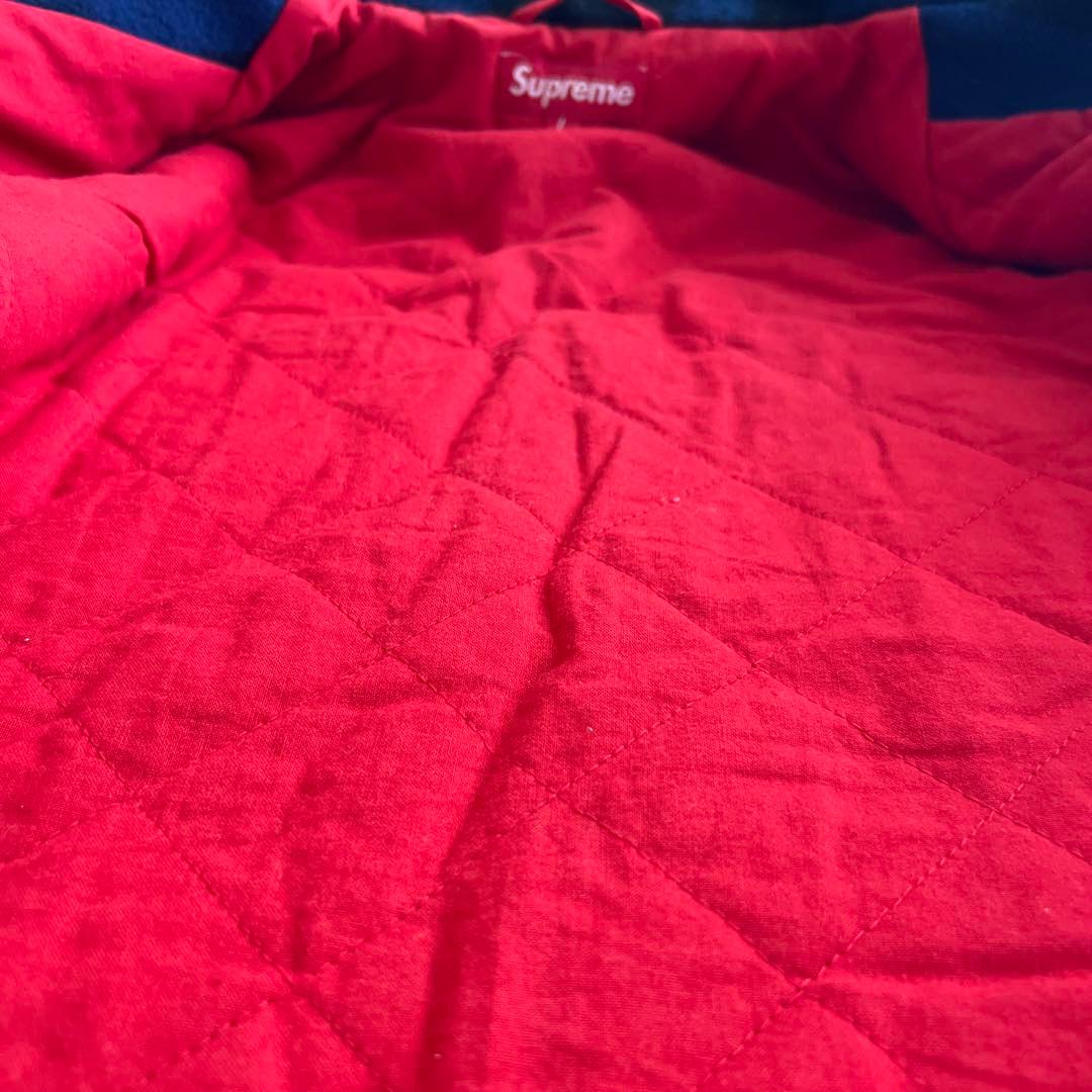 断*)様 Supreme 青・黒チェック クルーザージャケット L