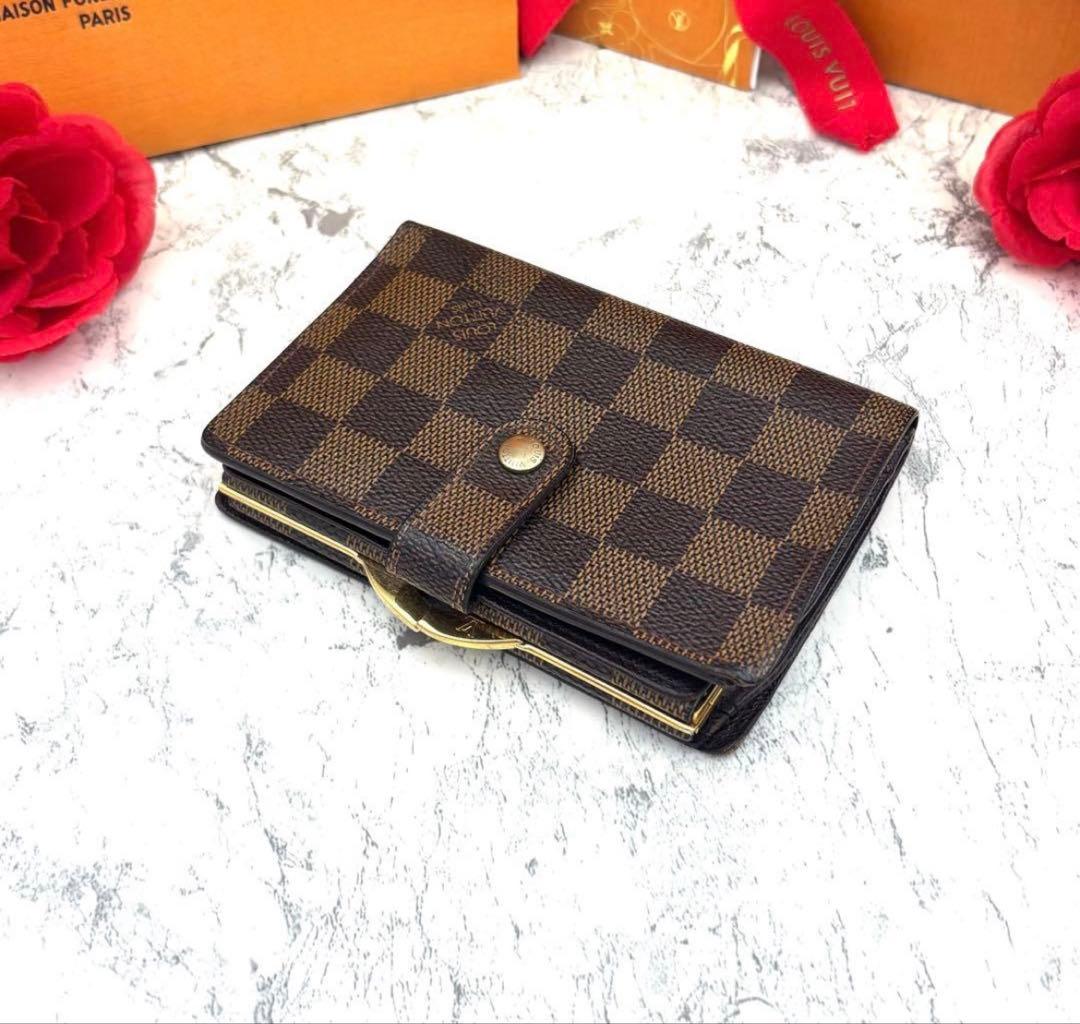 【極美品】ルイヴィトン ポルトフォイユ ヴィエノワ ダミエ がま口 二つ折り財布