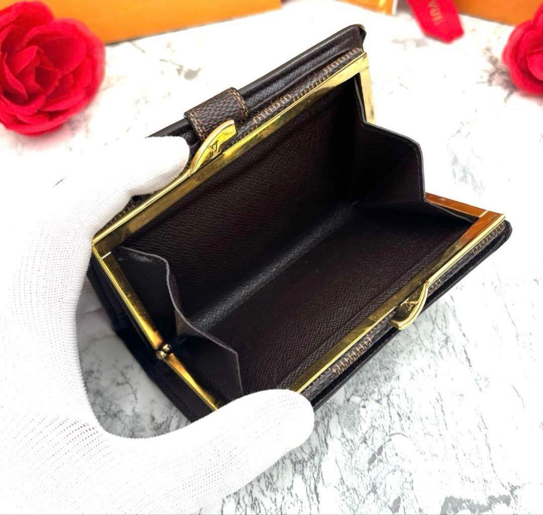 【極美品】ルイヴィトン ポルトフォイユ ヴィエノワ ダミエ がま口 二つ折り財布