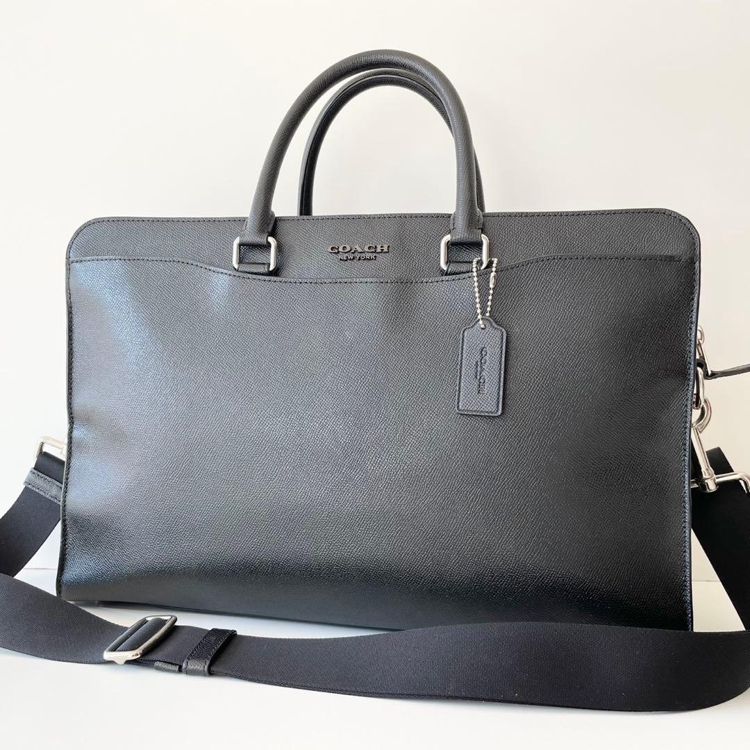 【極美品】COACH メンズ ビジネスバッグ ベケット ブリーフ ケース 黒