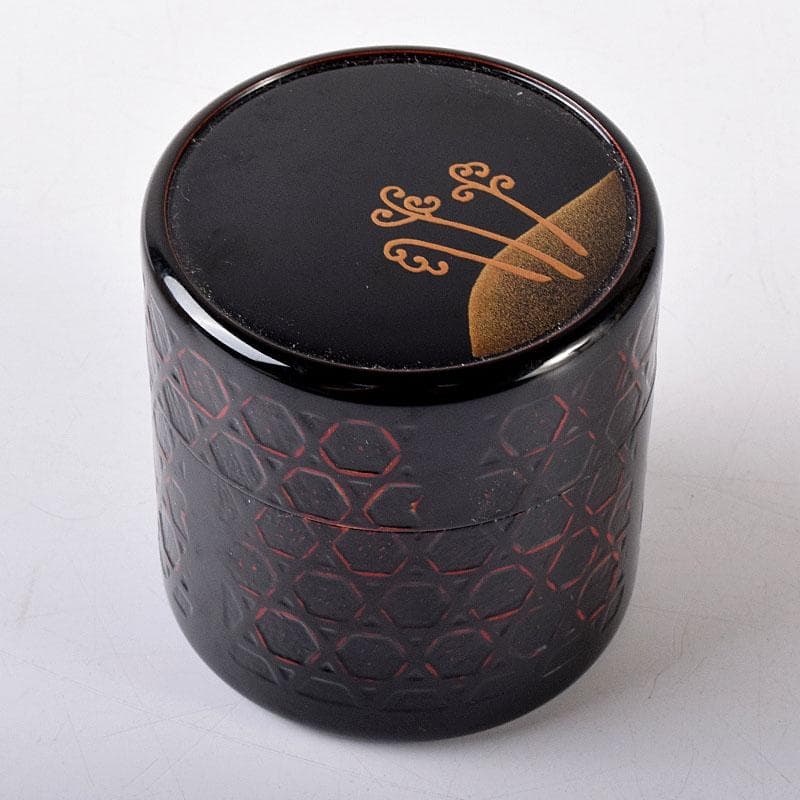 茶道具　岡本漆専堂　岡本昌三作　蕨蒔絵　棗　共箱　V　7322