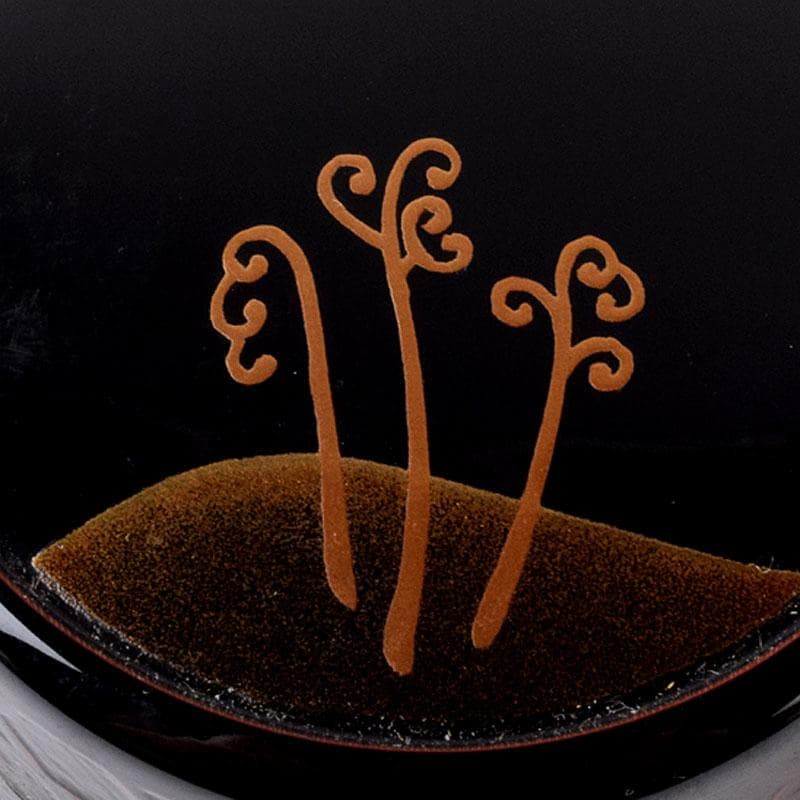 茶道具　岡本漆専堂　岡本昌三作　蕨蒔絵　棗　共箱　V　7322