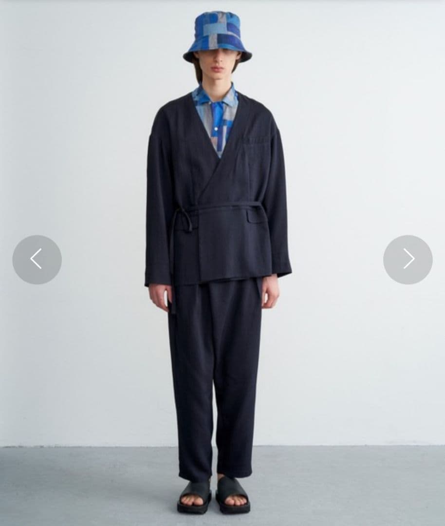 TROVE 21SS「HOUI WRAP PANTS」3 ネイビー ラップパンツ