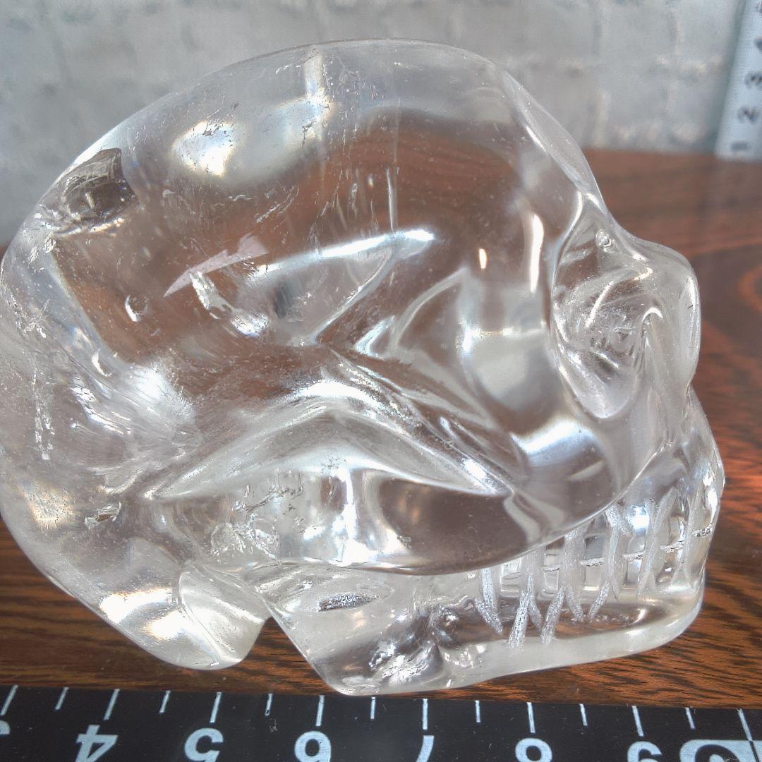 骨董５ 水晶?クリスタルガラス? スカル置物 2個セット