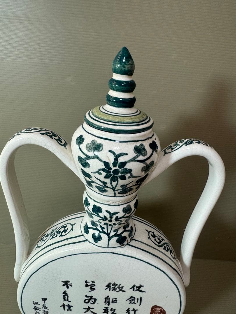 2714 中国骨董　花鳥文　壷　時代物