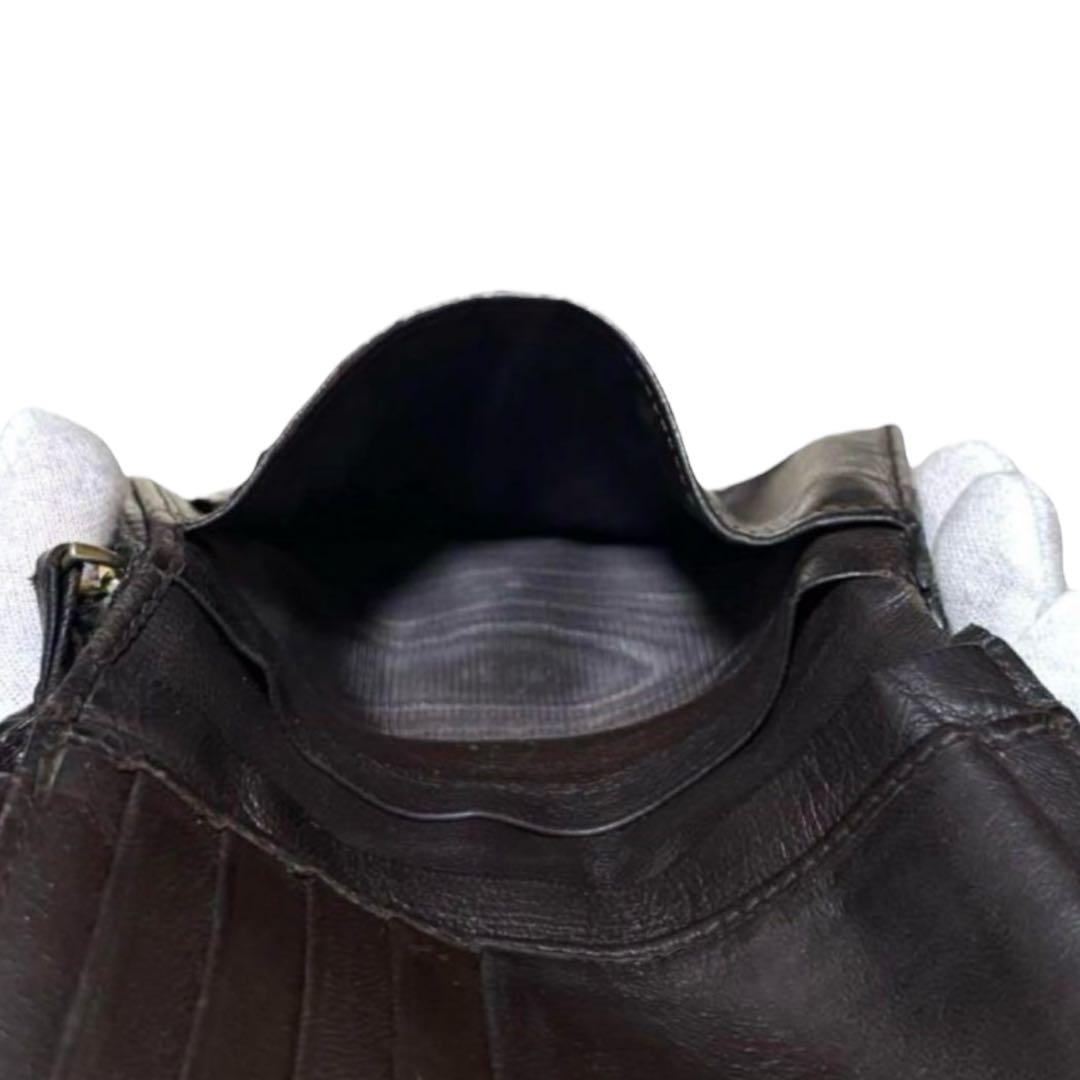 人気　ボッテガヴェネタ　折り財布　レザー　ダークブラウン　イントレチャート