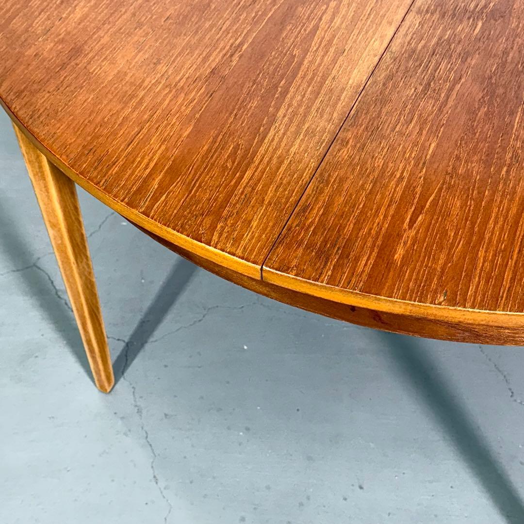 イギリスビンテージ チークラウンド エクステンションテーブル(302)