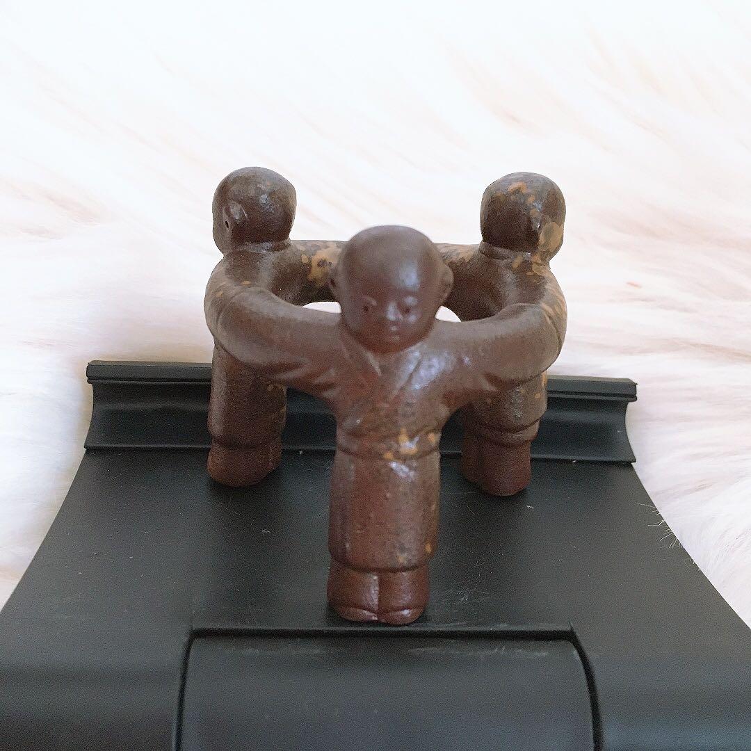 茶道具　蓋置 三人形蓋置 備前焼