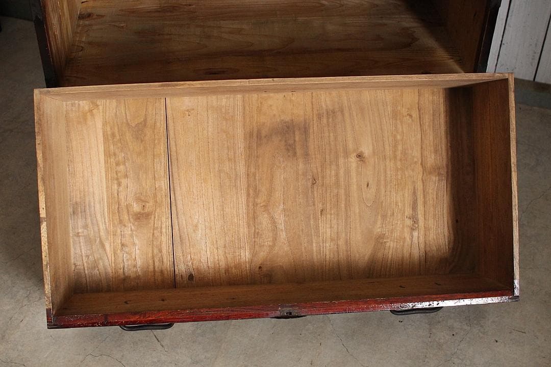 丸金具　庄内箪笥　2段　タンス　収納　古家具　古民家　時代家具