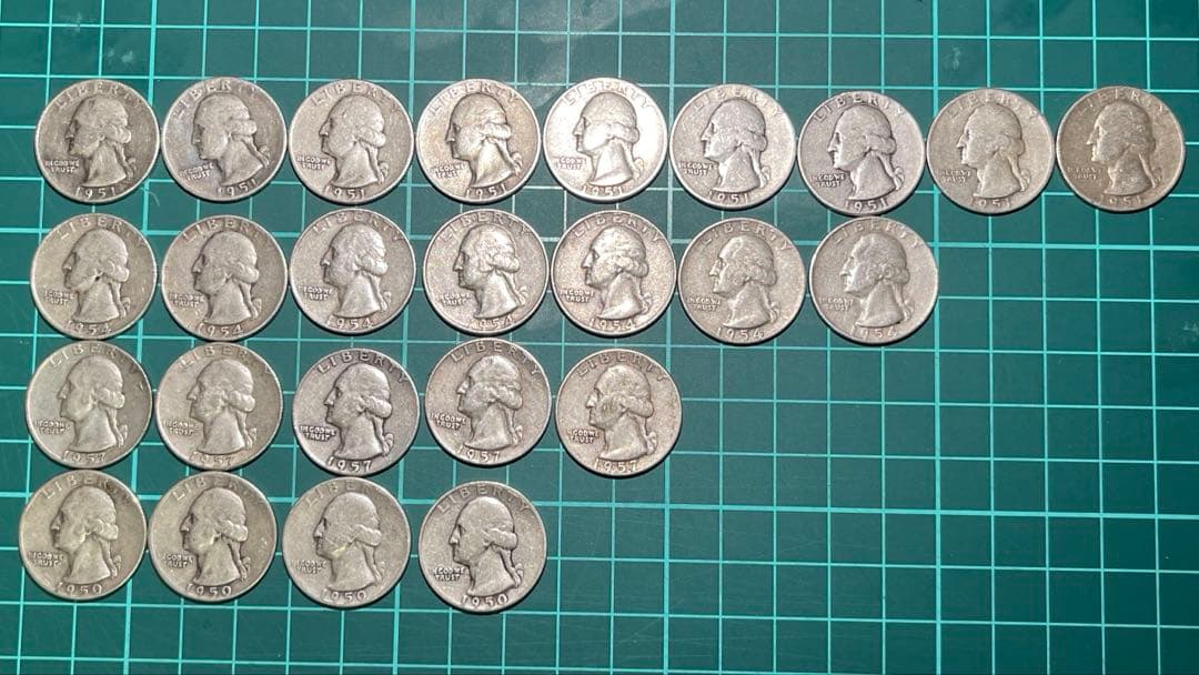 銀貨　クォーターダラー銀貨　25セント 25枚