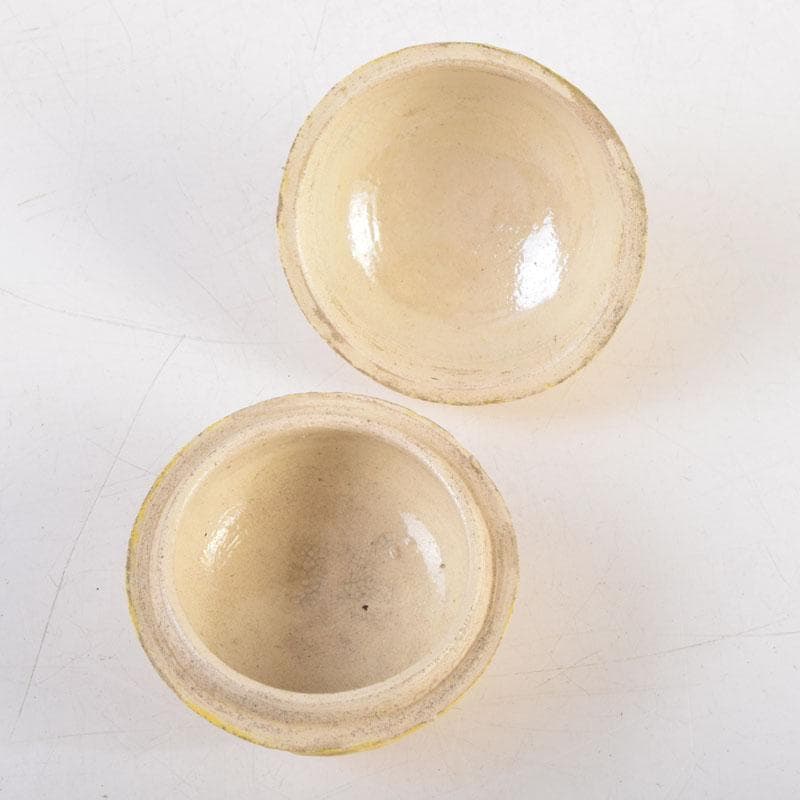 茶道具　永楽善五郎作　黄交趾　蕗の薹（フキノトウ）香合　共箱　C　9217