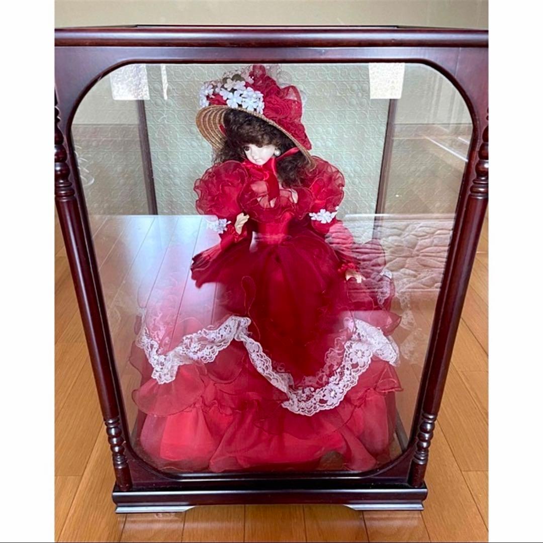 ●【美品】アンティークフランス人形 専用クリアケース付 ドール ドレス パール③