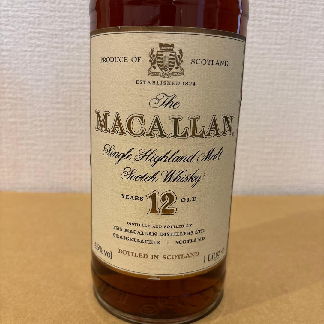 マッカラン 12年 シェリーオークカスク 1000ml 未開封　液面低い　現状品