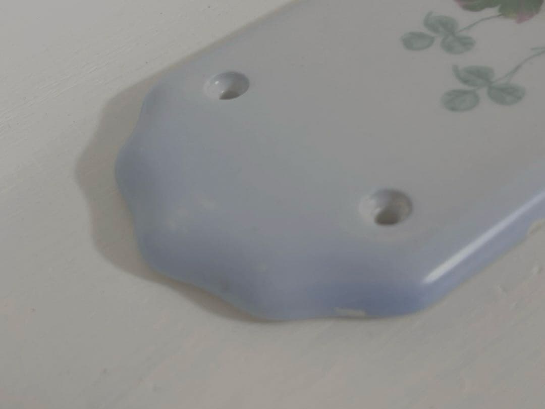 陶器製バラ柄ドアプレート＊アンティーク