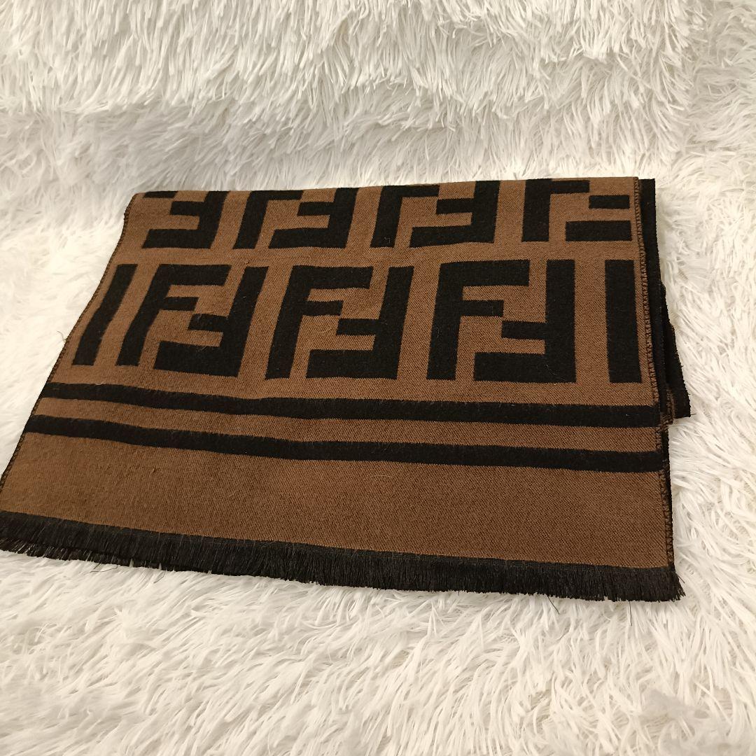 FENDI✨　ロゴ　マフラー ベージュ　カシミヤ　シルク　フェンディ