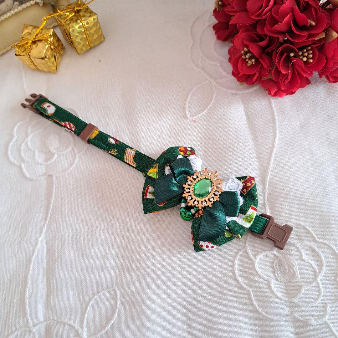 クリスマスシリーズ(緑靴下)わんちゃん猫ちゃん用首輪
