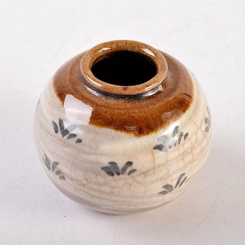 茶道具　京焼　玉欽作　文琳茶入　仕覆付　共箱　V　8347