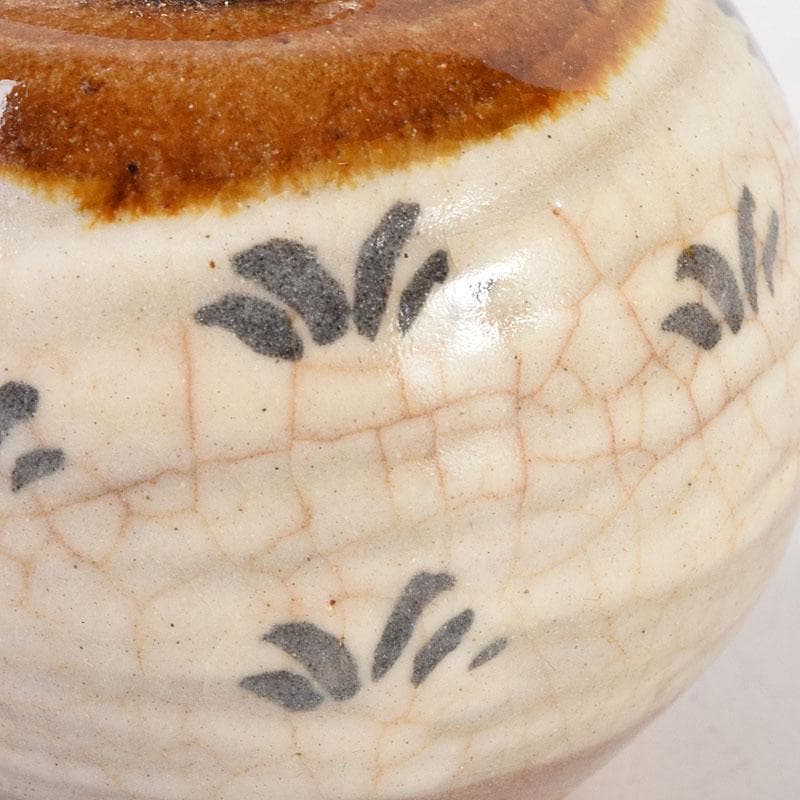 茶道具　京焼　玉欽作　文琳茶入　仕覆付　共箱　V　8347