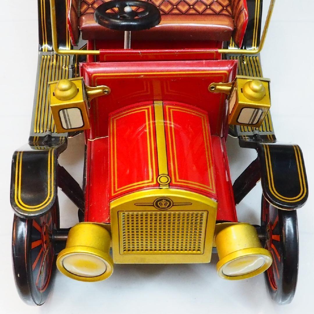 増田屋【オールドタイマー 大 タイヤ外れ有 赤】ブリキin toy car箱付