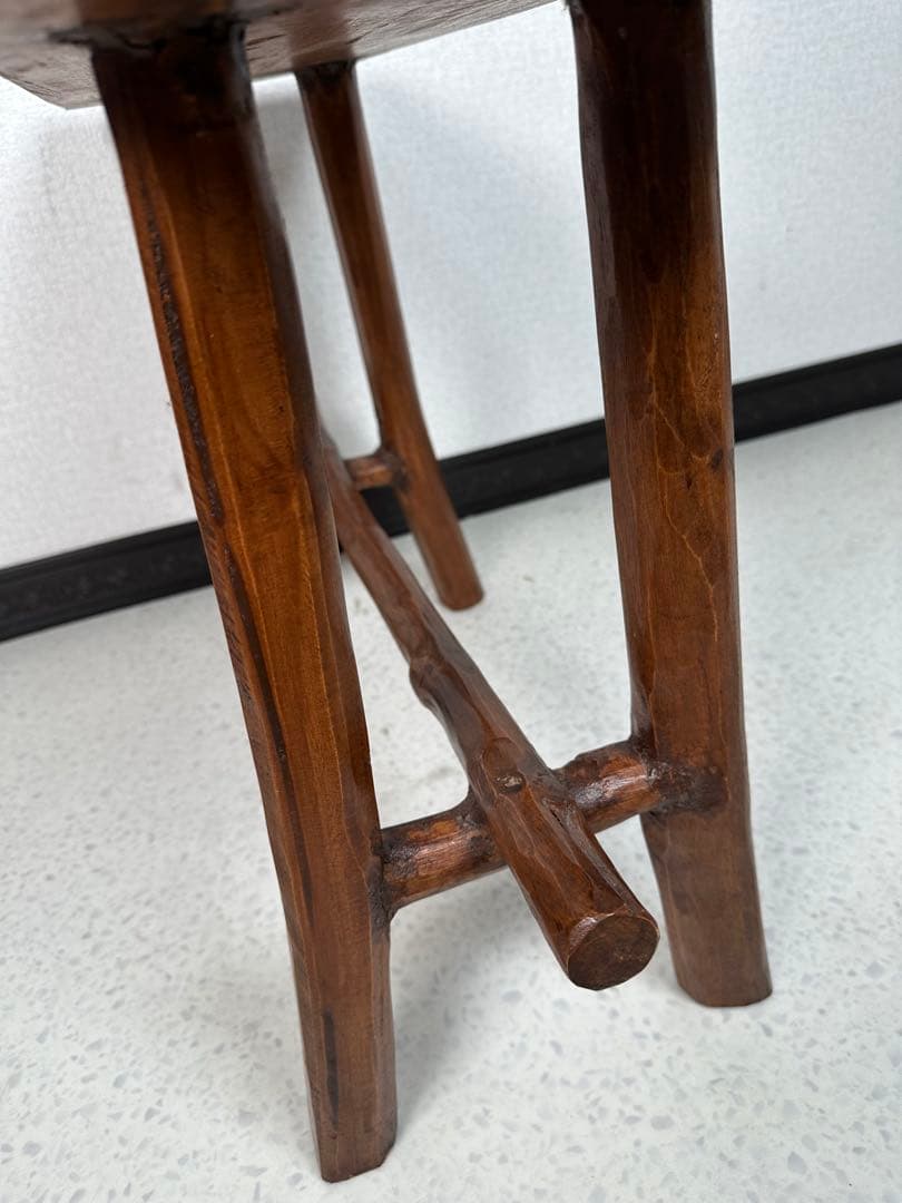 スツール チーク 古材 ヴィンテージ 天然木 無垢 板座 花台 ※i4※