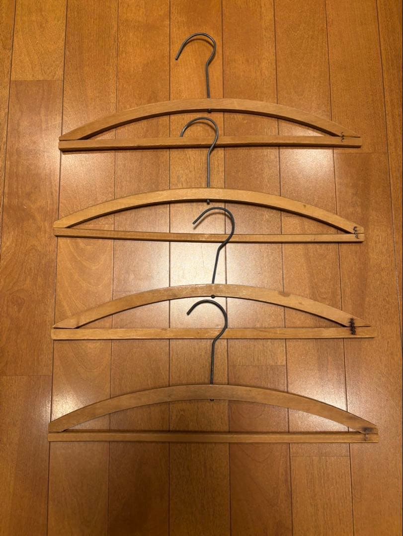 アンティーク ビンテージ 木製 ハンガー 4本セット USA アメリカ 古着