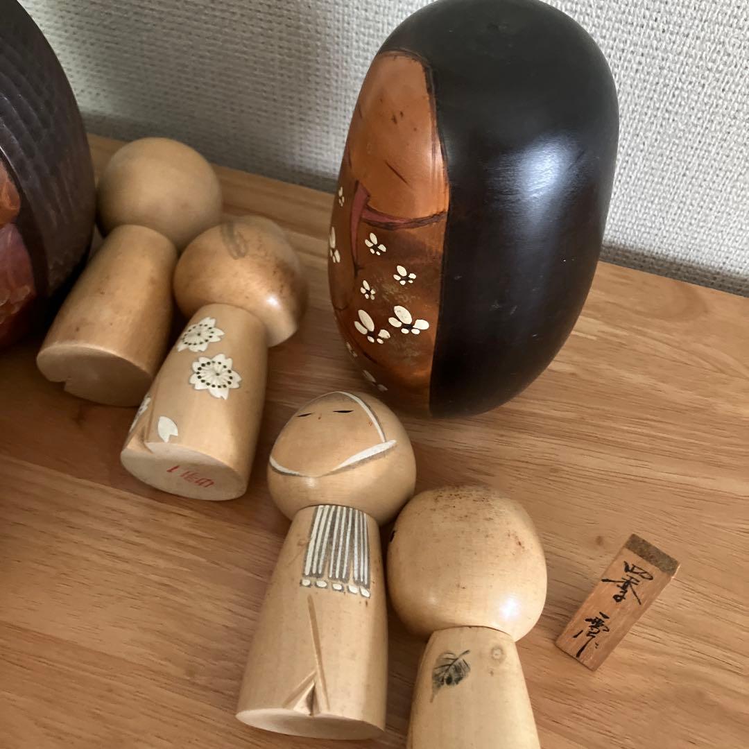 日本の木製こけし人形セット