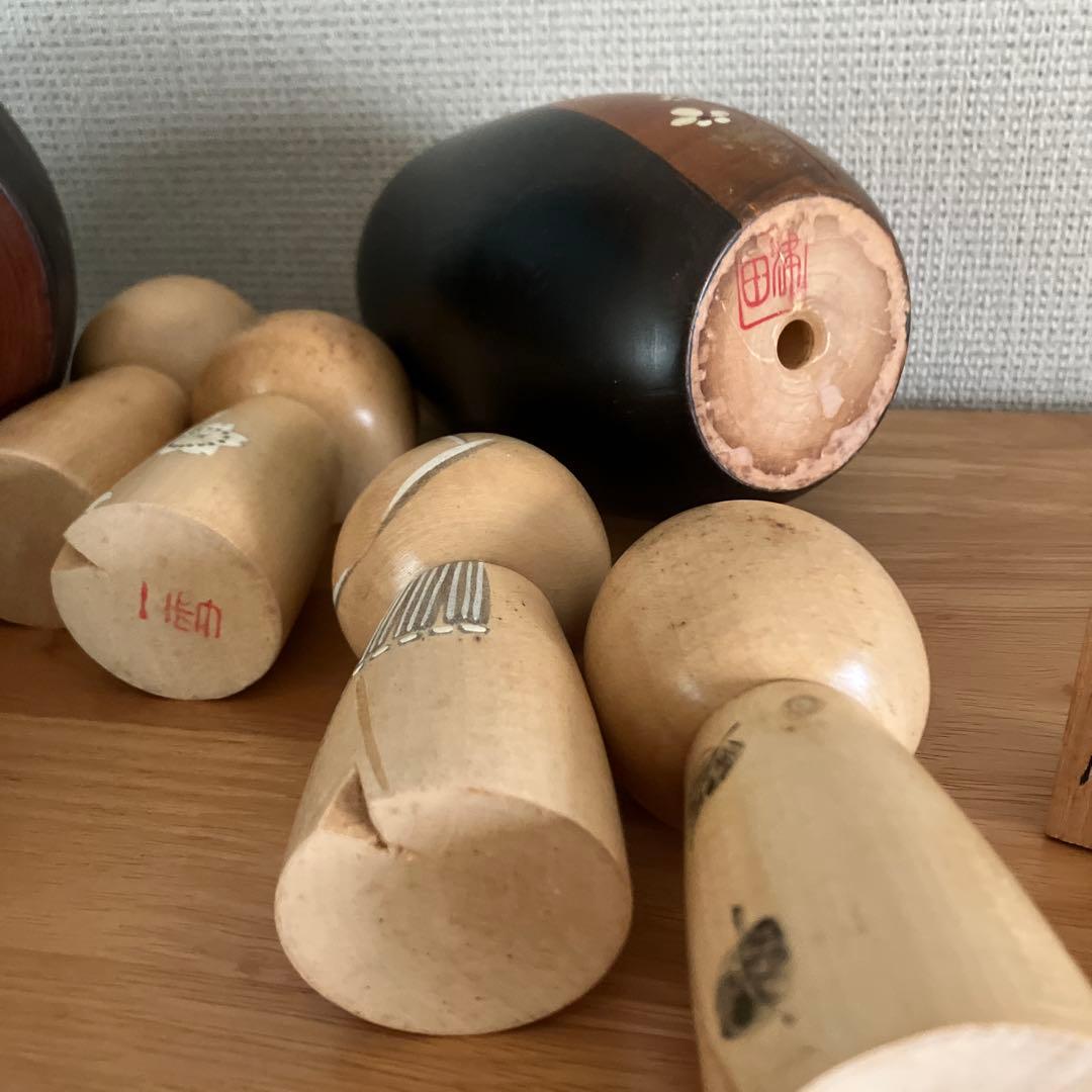 日本の木製こけし人形セット