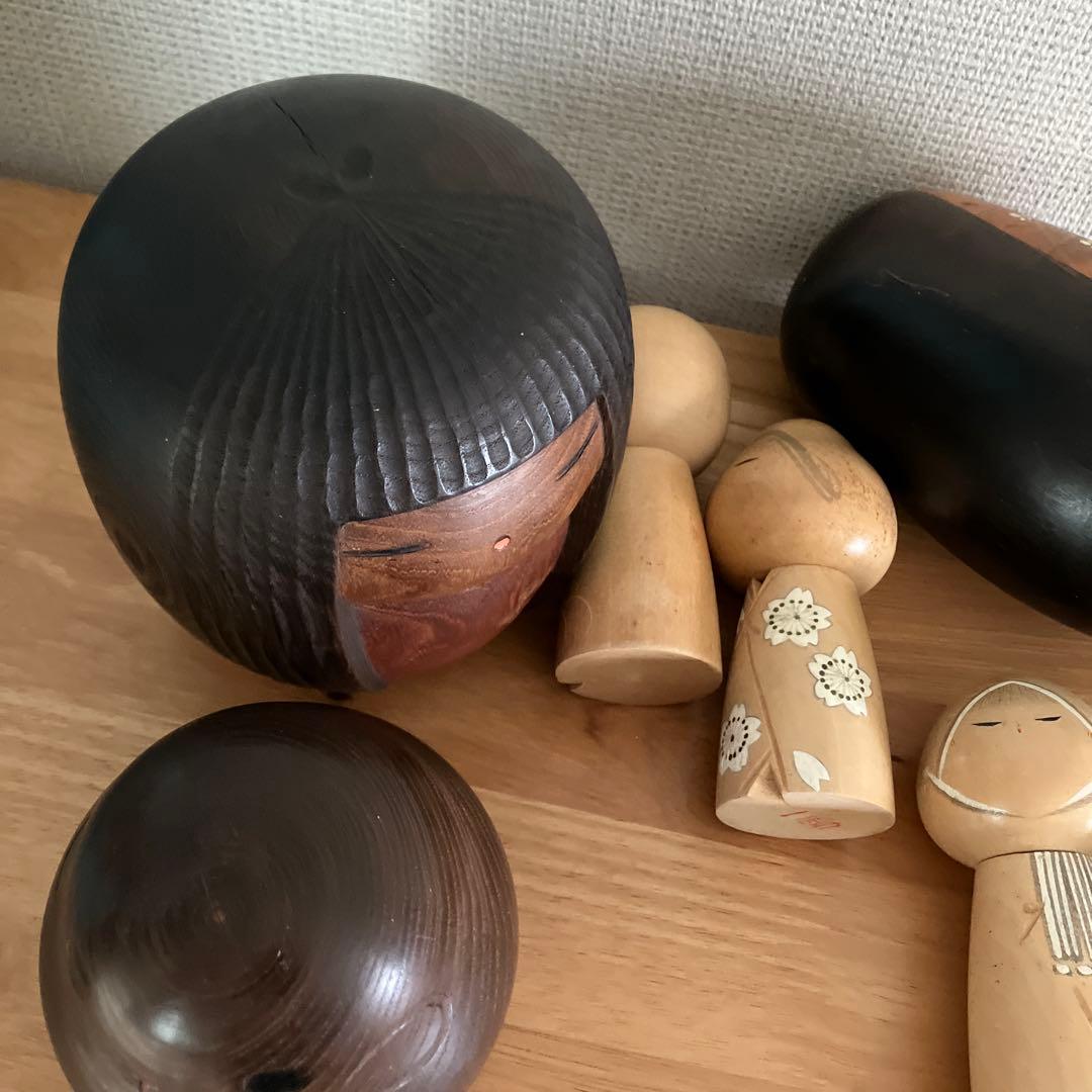 日本の木製こけし人形セット