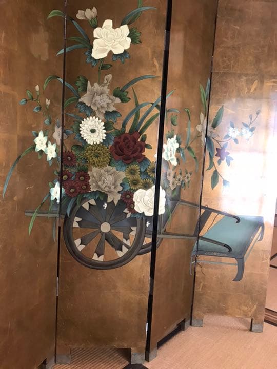 漆塗り絵　屏風