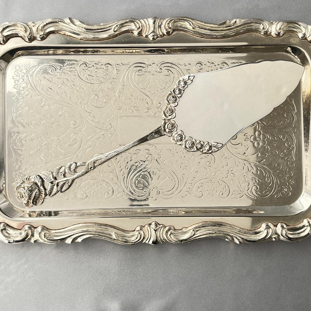 【ANTIKO】 薔薇のケーキサーバー【純銀】ヒルデスハイムローズ 21cm