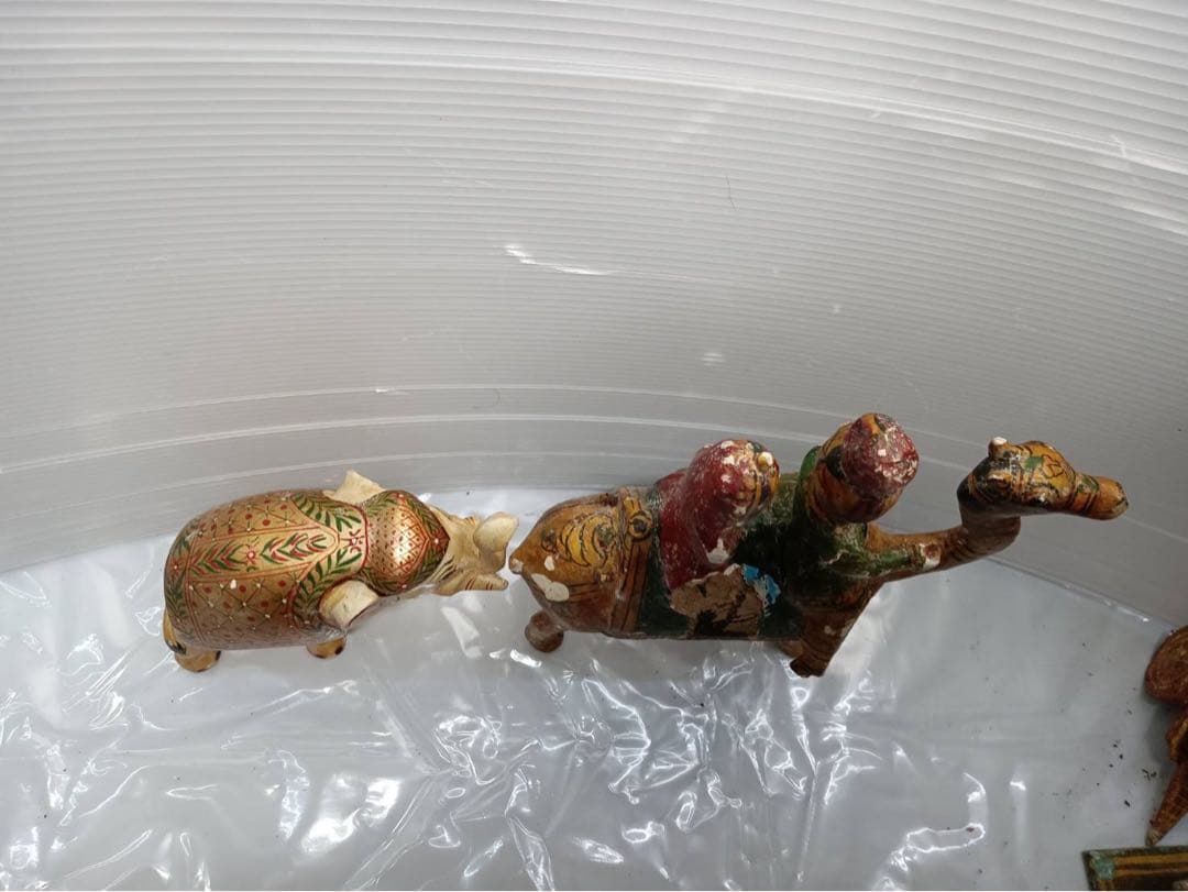 木製 郷土玩具 像と人形のセット インテリア 雑貨 アンティーク 骨董