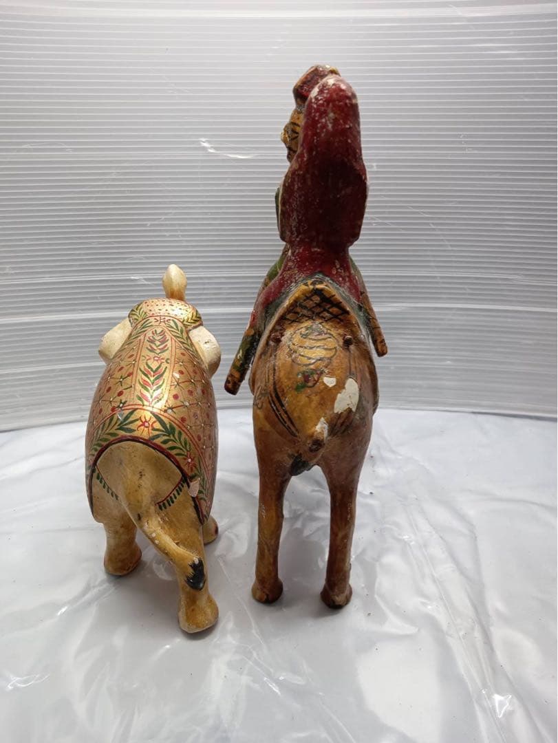 木製 郷土玩具 像と人形のセット インテリア 雑貨 アンティーク 骨董