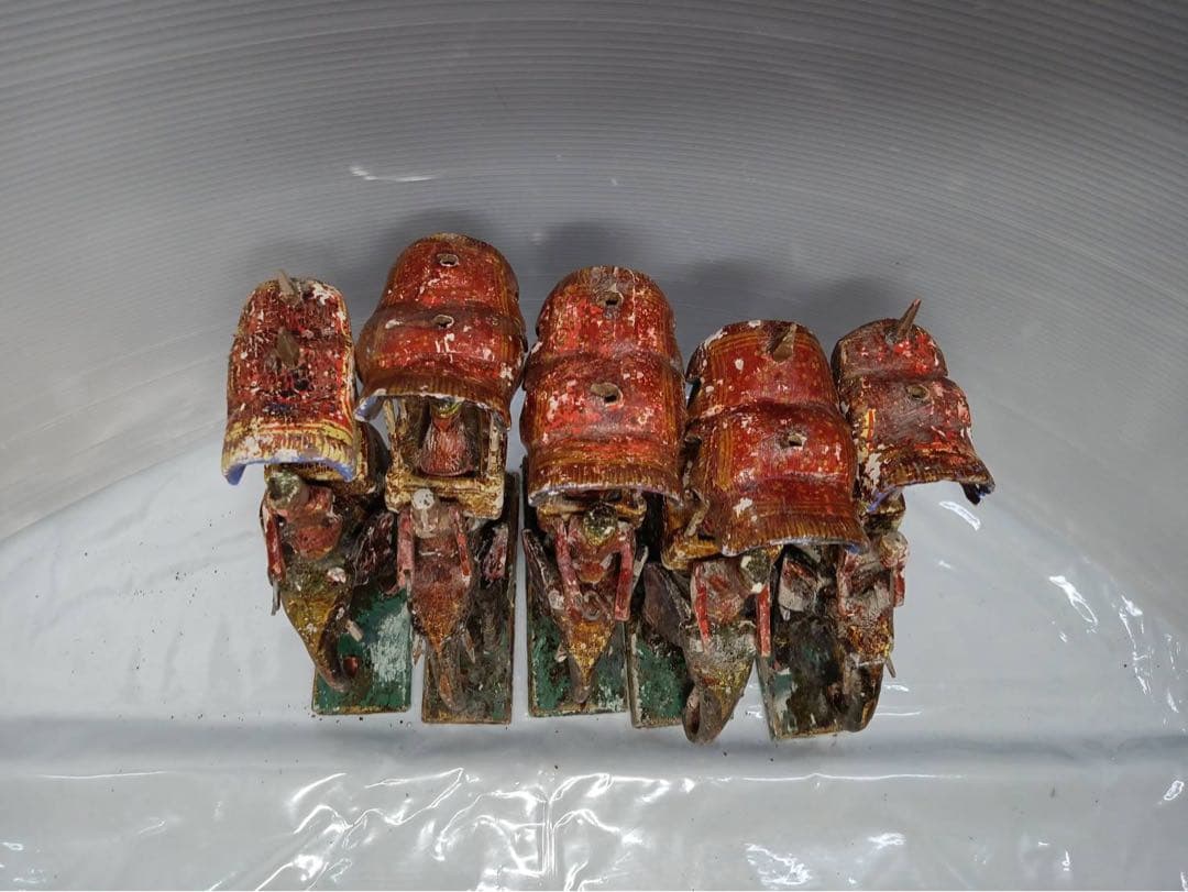 木製 郷土玩具 像と人形のセット インテリア 雑貨 アンティーク 骨董