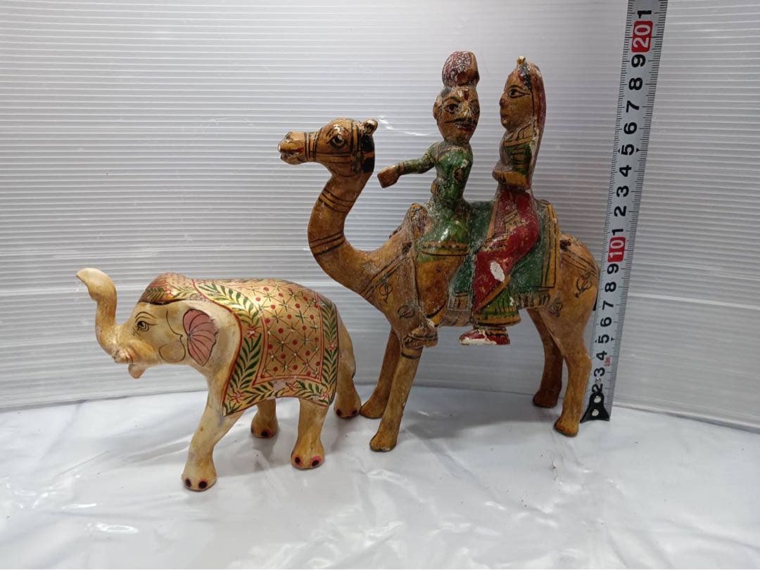 木製 郷土玩具 像と人形のセット インテリア 雑貨 アンティーク 骨董