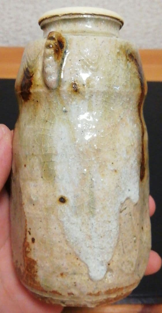 加藤弥右衛門作　美濃　伊賀　茶入　共箱　仕服付　茶道具