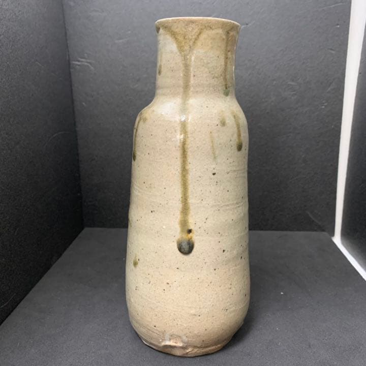 唐津焼　花入　花瓶　オブジェ　朝鮮唐津　唐津　流釉　時代　癒しグッズ