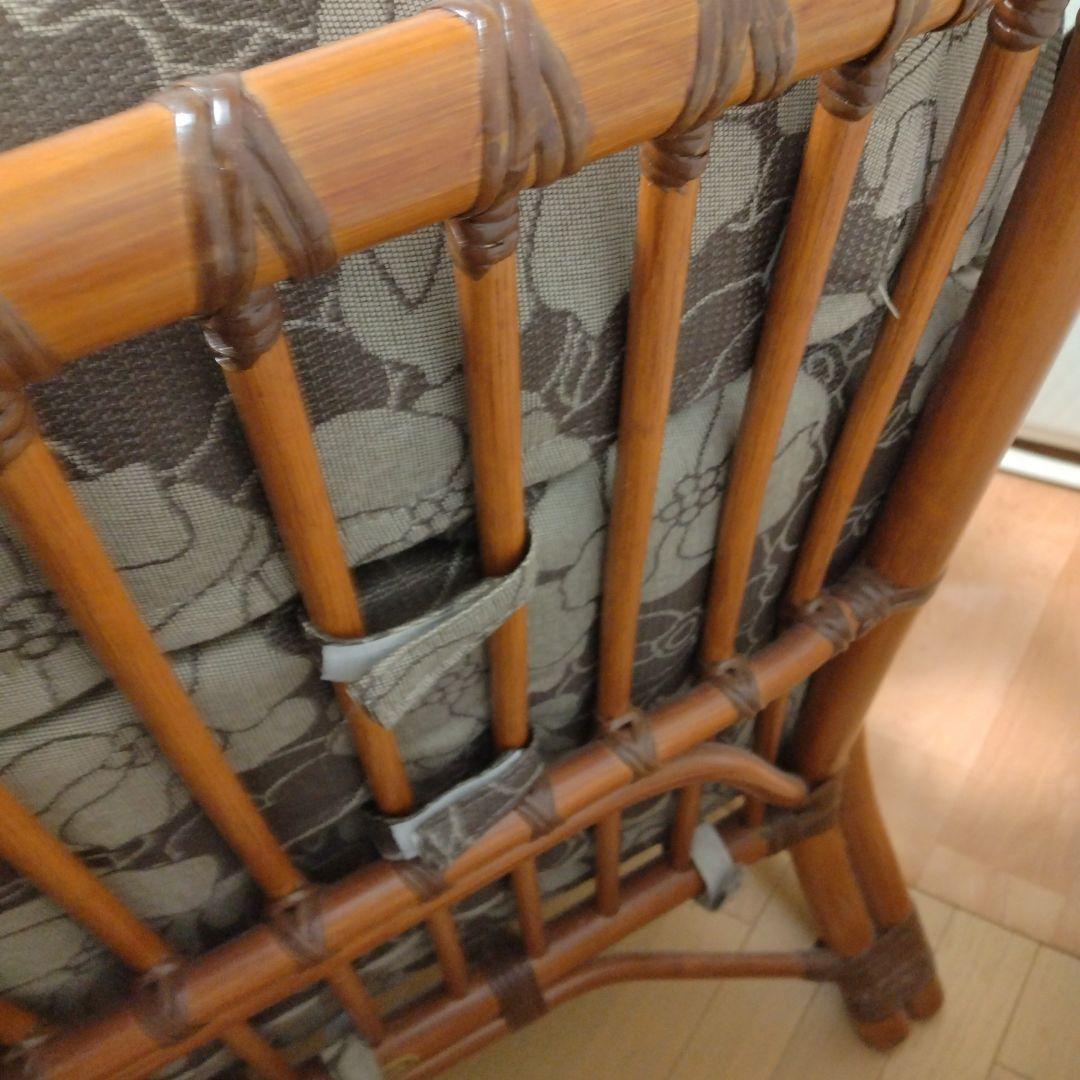 ラタン製花柄2人掛けソファ