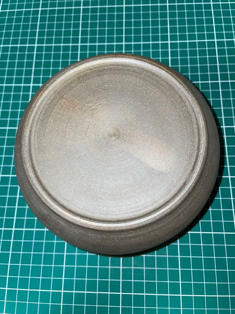 葉模様付き陶器茶碗　楊琴作　豆清砂　茶器　⚪️商品説明必読⚪️