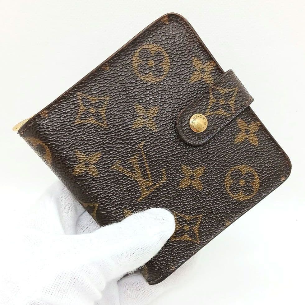 ★美品★ルイヴィトン★モノグラム コンパクトジップ 二つ折り財布★男女兼用★