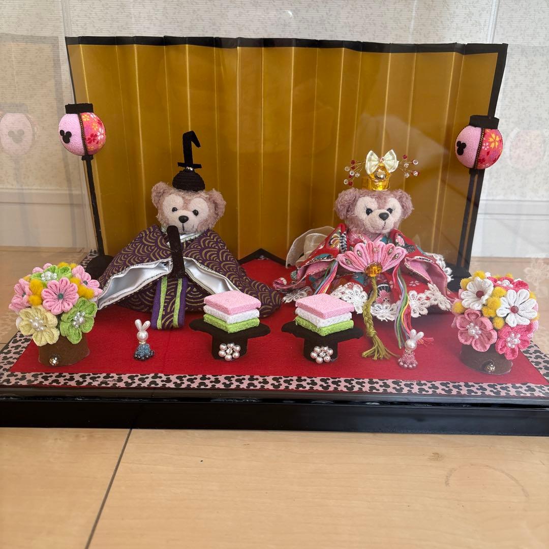 ダッフィー＆シェリーメイ　雛人形　ケース付き　ハンドメイド