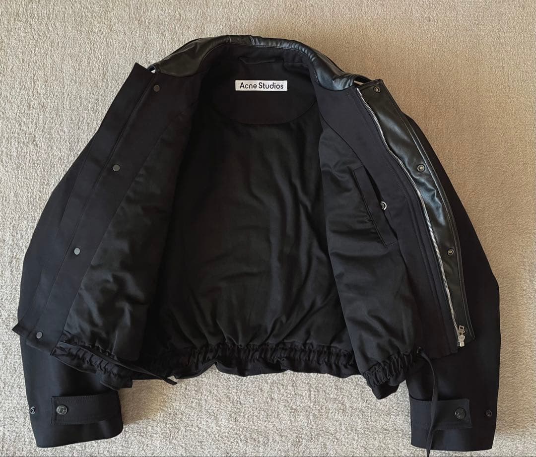 Acne Studious ボンバーパデッドジャケット 新色ブラック44